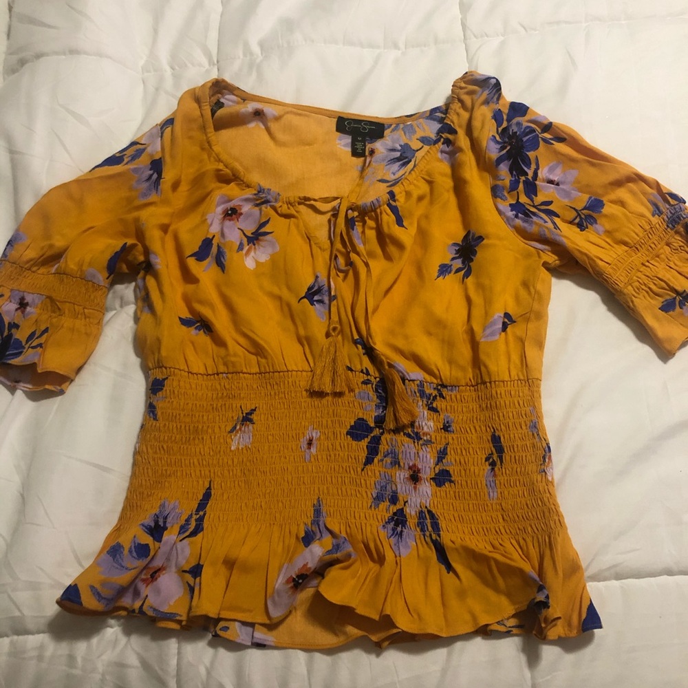 Yellow floral shirt